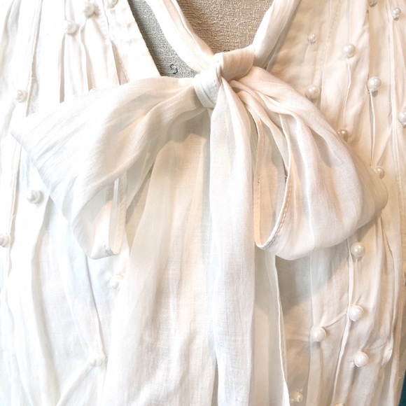 Anthropologie Feather Bone Leonie Pearled Top - Picture 4 of 8